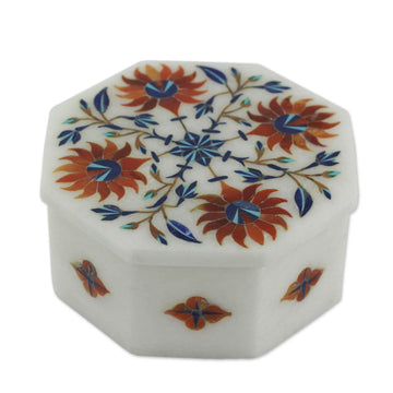 Floral Marble Jewelry Box - Sunflower Compass