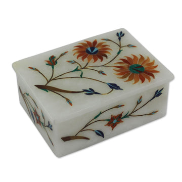 Floral Marble Jewelry Box - Sunflower Duet