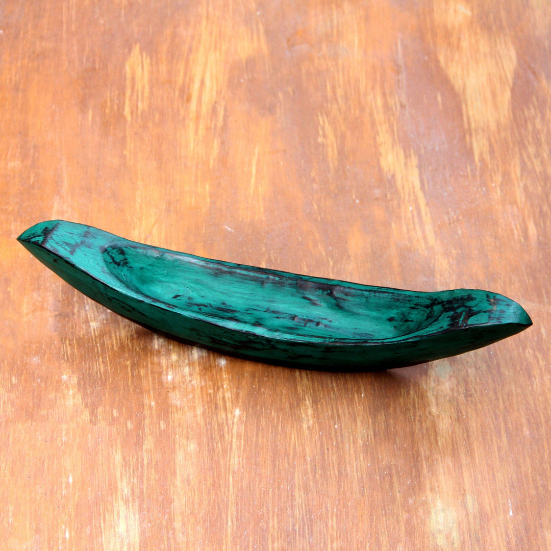 Vintage Green Canoe