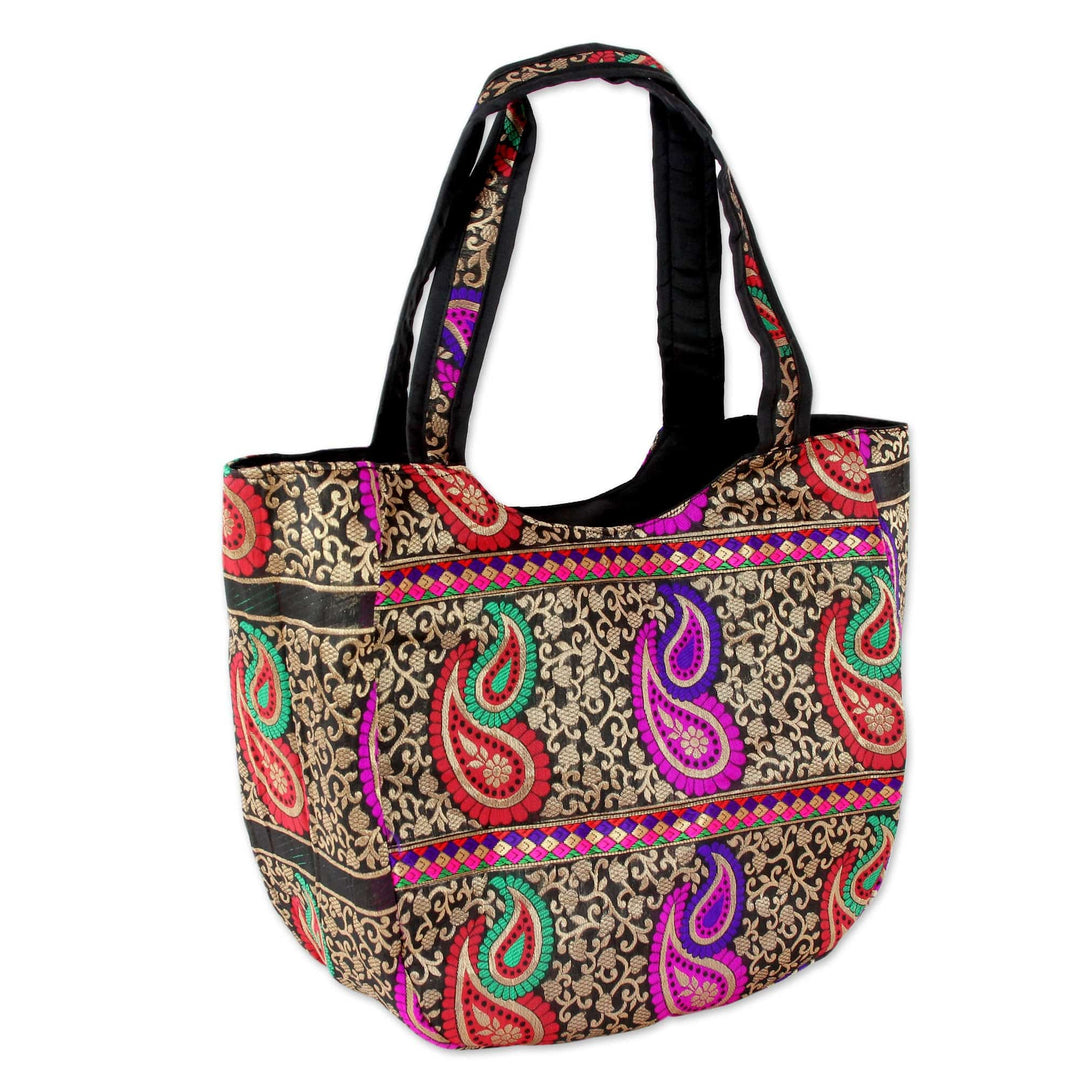 Colorful Paisley Brocade Handbagn Artisan - Double Paisley