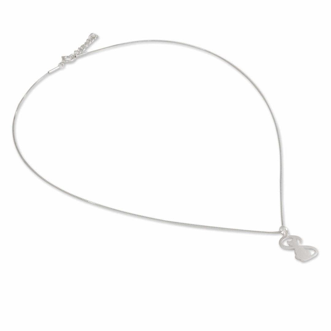 Thailand Artisan Crafted Silver Cat Necklace - Shadow Cat