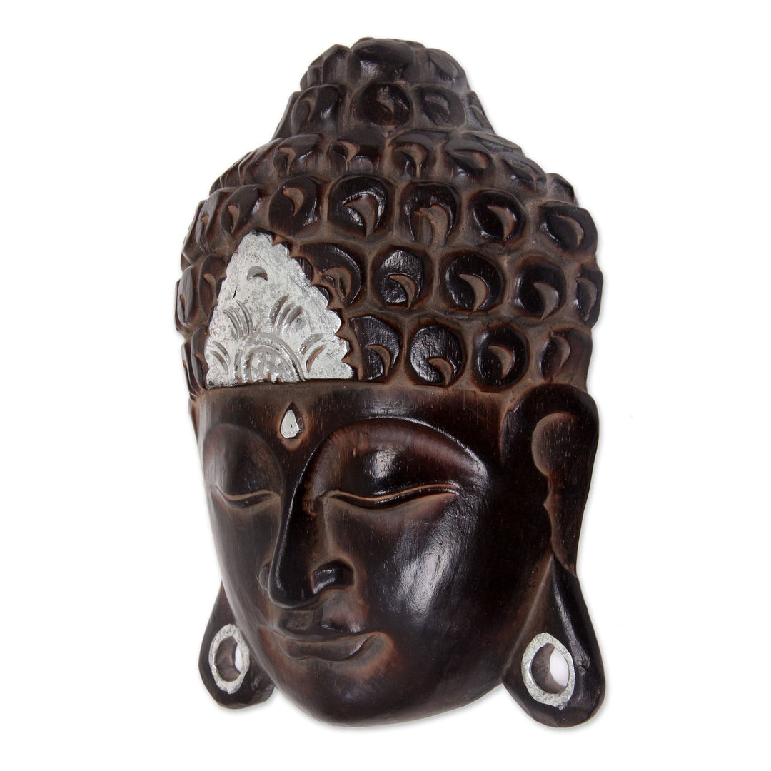 Hand Crafted Wall Sculpture Buddhism Art from Bali - Silver Buddha Serenity