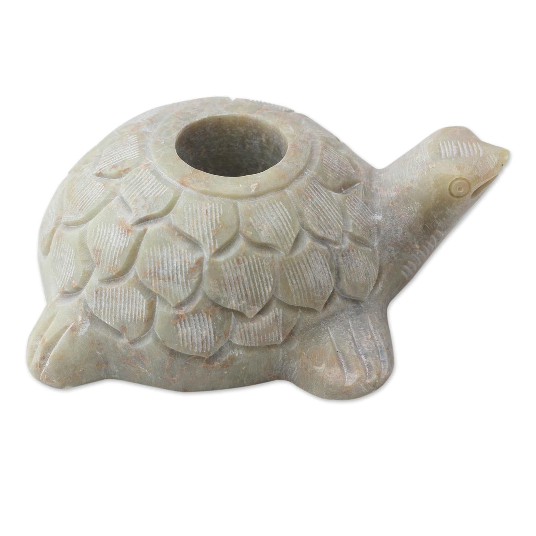 Turtle Candle Holders Hand Carved from Soapstone (Pair) - Turtle Delight
