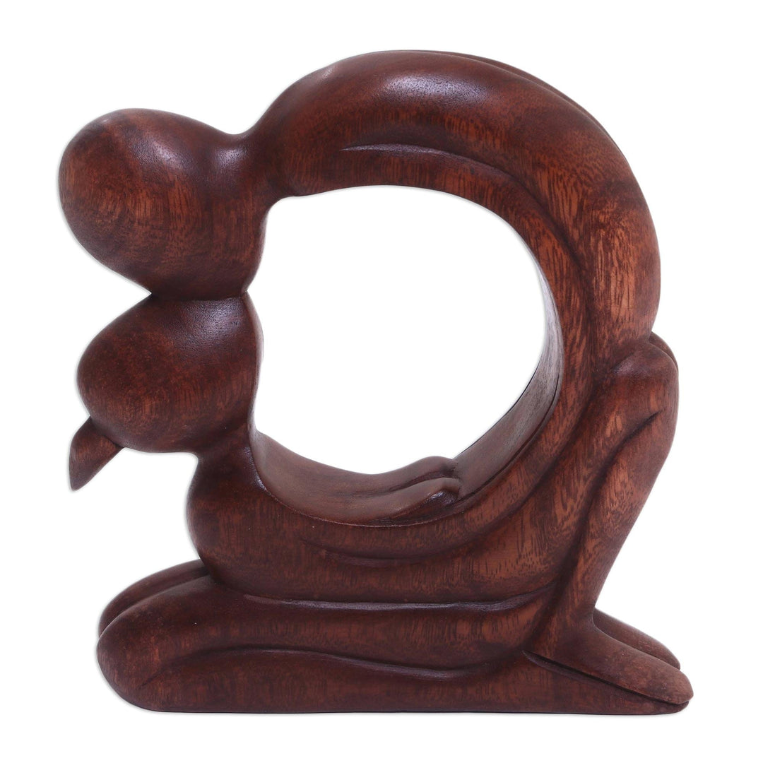 Romantic Wood Sculpture - Loving Tenderness