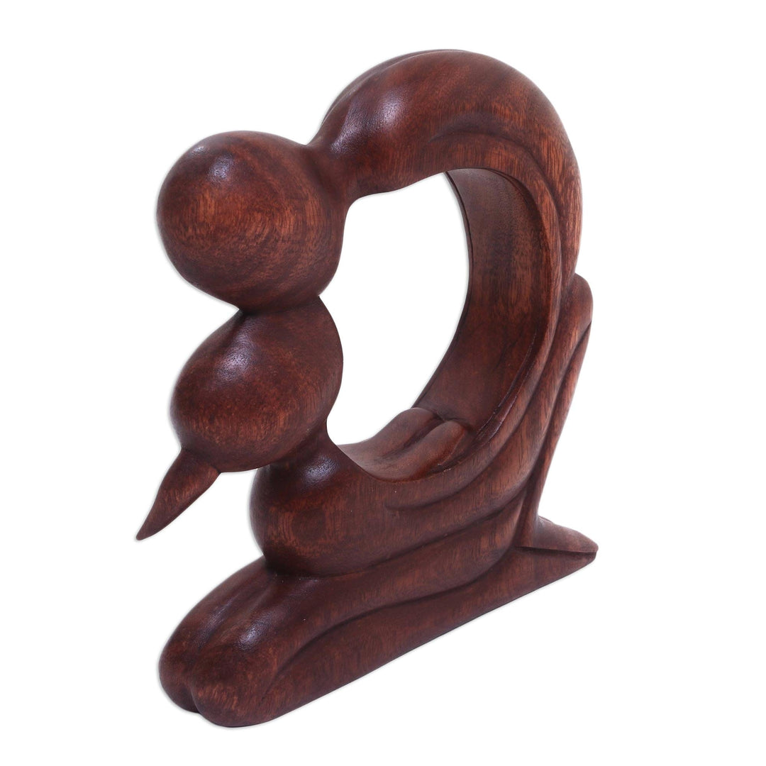 Romantic Wood Sculpture - Loving Tenderness