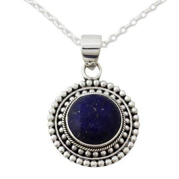 Lapis Lazuli and Sterling Silver Necklace - Royal Sunset