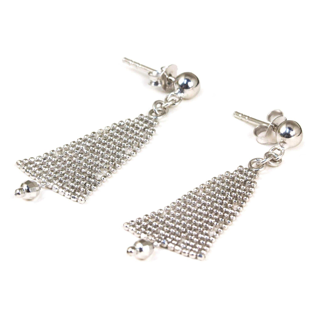 Festive Sterling Silver Chandelier Earrings from Thailand - Evergreen Trees