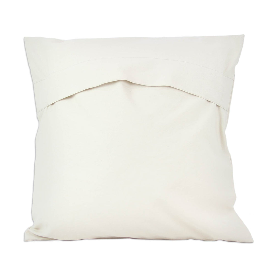 Cotton Chainstitch Embroidery Floral Cushion Covers (Pair) - Blue Cockatoo Garden