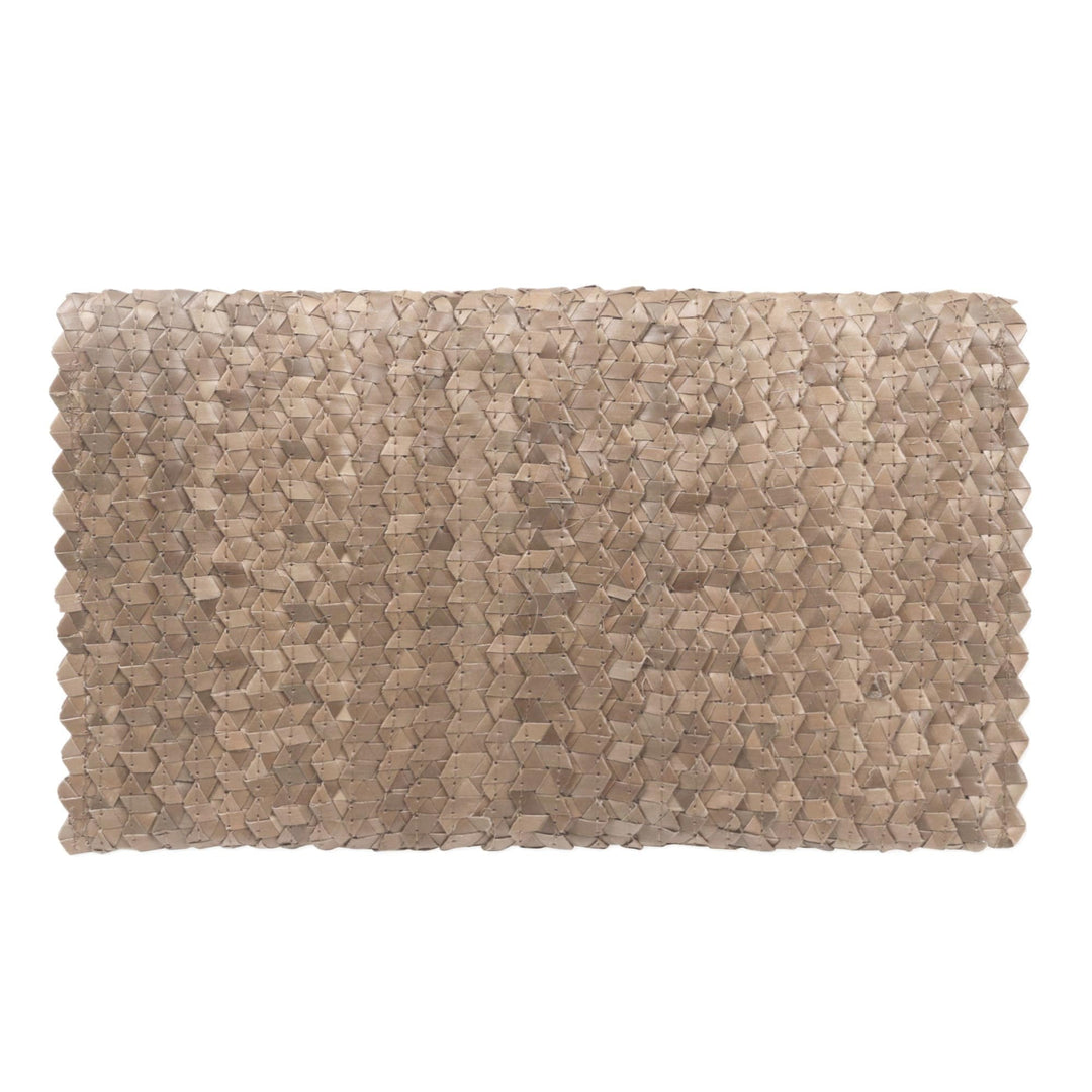 Handmade Brown Palm Leaf Clutch Handbag from Indonesia - Trance in Brown