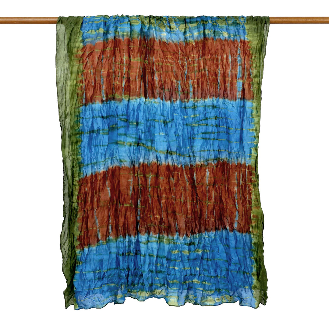 Hand Woven Tie Dye Silk Shawl in Multicolor from Thailand - Dreamlike Dance