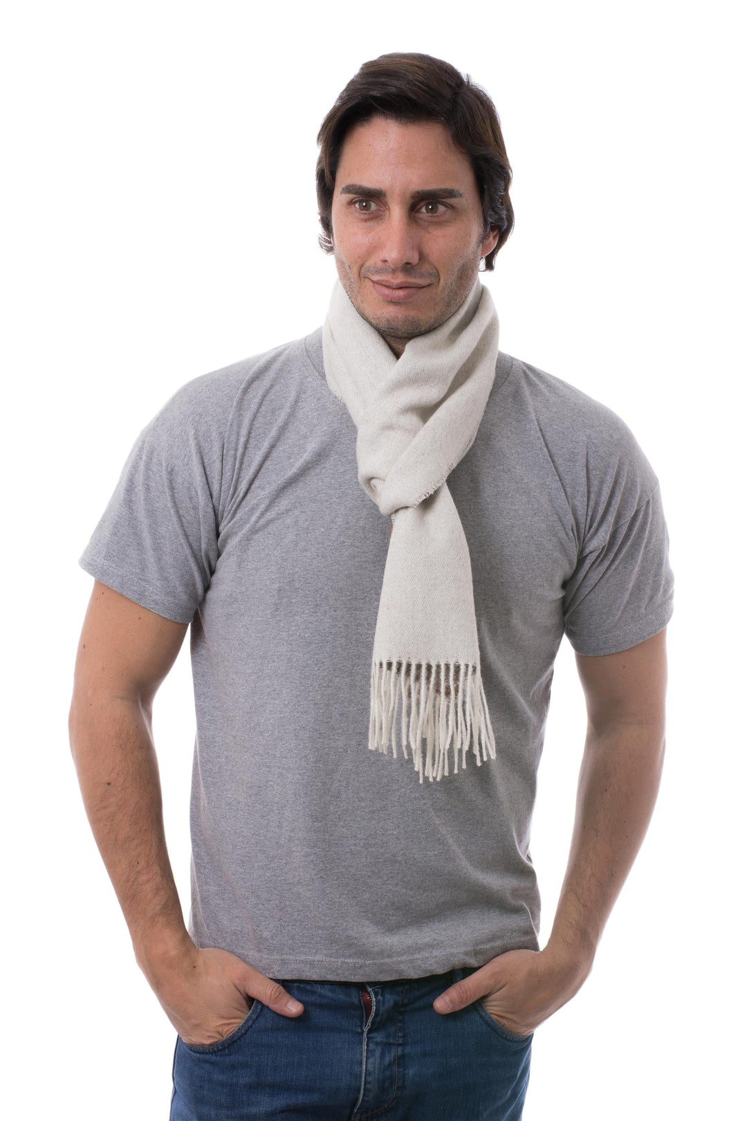 Men's Brown 100% Baby Alpaca Wool Scarf from Peru - Lovely Chestnut