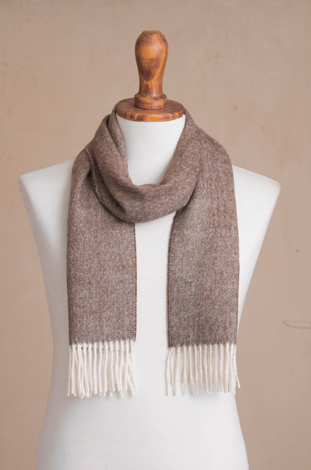 Men's Brown 100% Baby Alpaca Wool Scarf from Peru - Lovely Chestnut