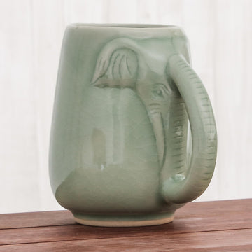 Morning Elephant in Green