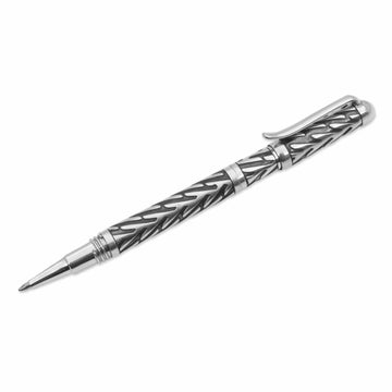 Hand Crafted Sterling Silver Ink Pen by Balinese Artisans - Writing Frond