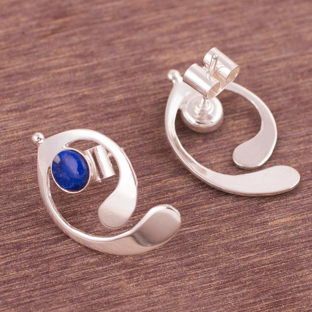 Lapis Lazuli and Sterling Silver Drop Earrings - Caress of an Angel