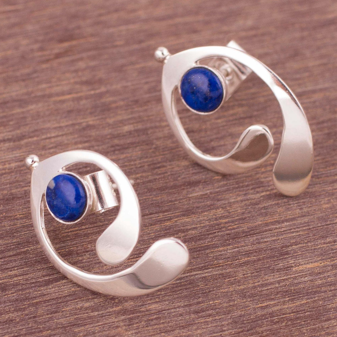 Lapis Lazuli and Sterling Silver Drop Earrings - Caress of an Angel