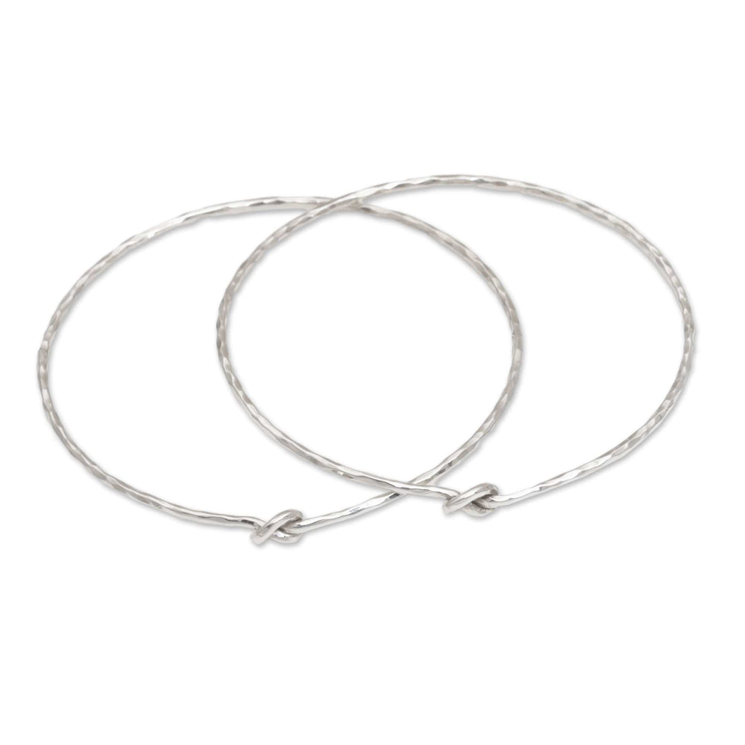 Pair of 925 Sterling Silver Bangle Bracelets from Bali - Why Knot