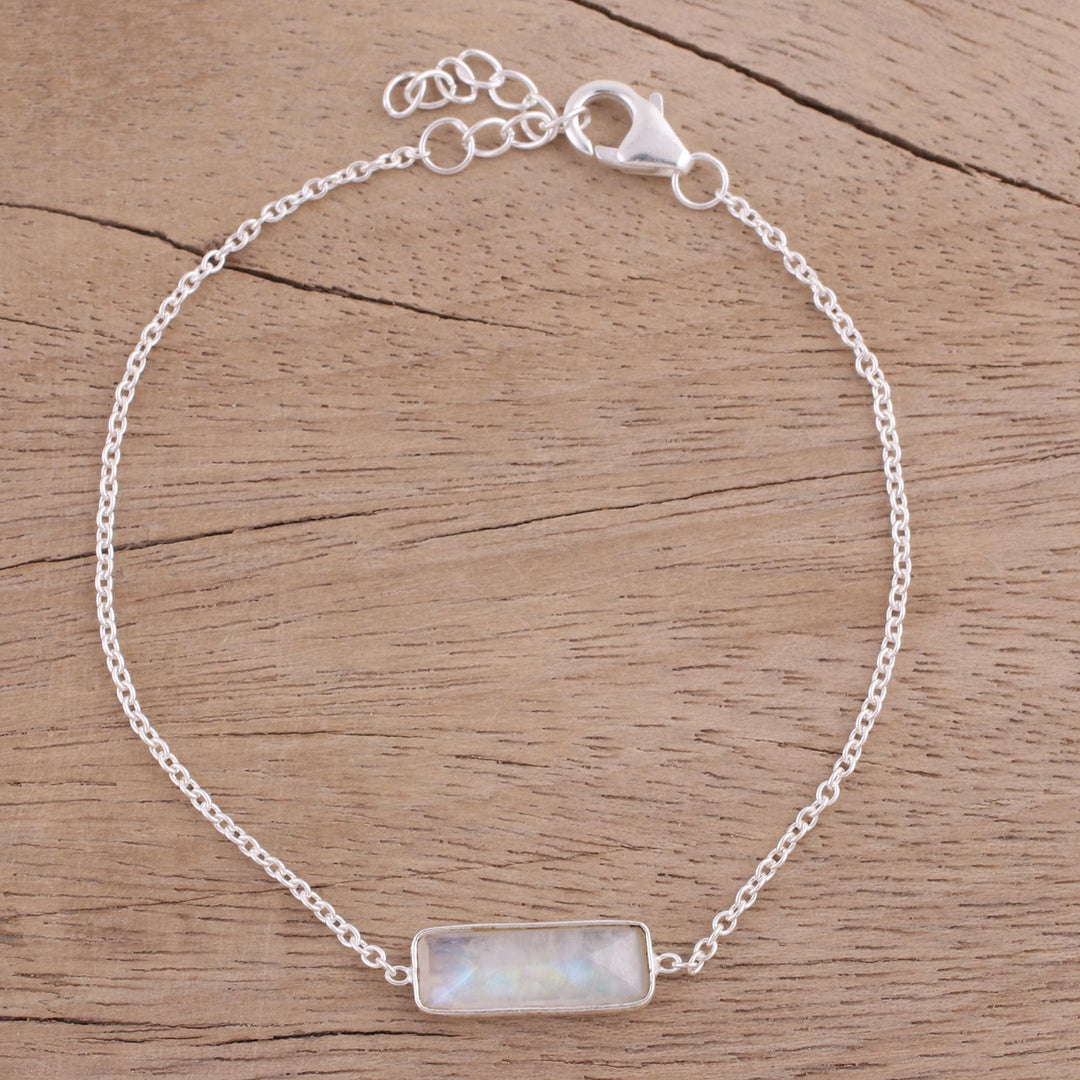 Rainbow Moonstone Pendant Bracelet - Elegant Prism