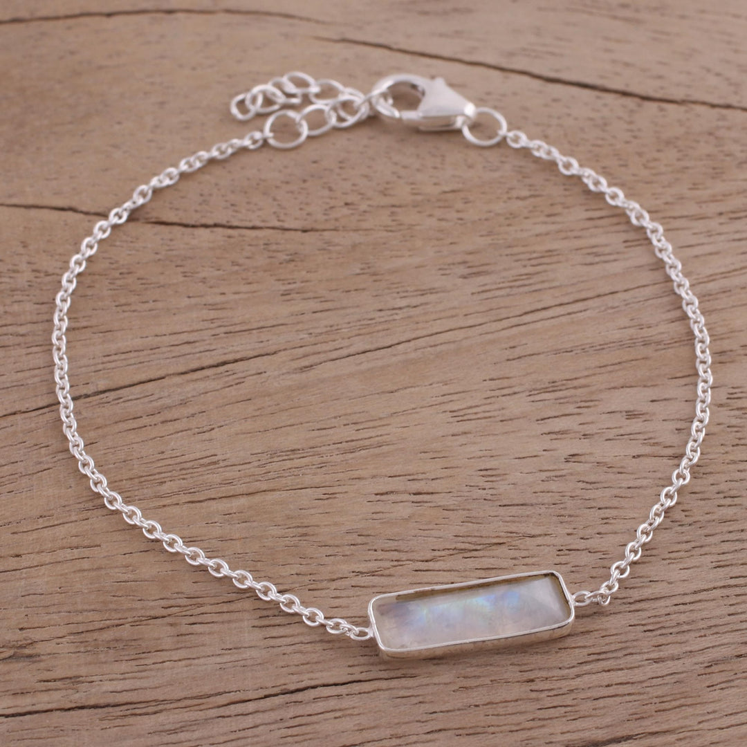 Rainbow Moonstone Pendant Bracelet - Elegant Prism
