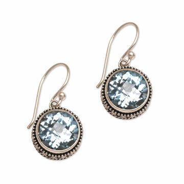 Handcrafted Blue Topaz and Sterling Silver Dangle Earrings - Sparkling Haven