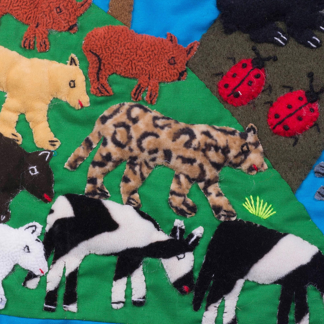 Noah's Ark Cotton Applique Christmas Stocking from Peru - Noah's Ark