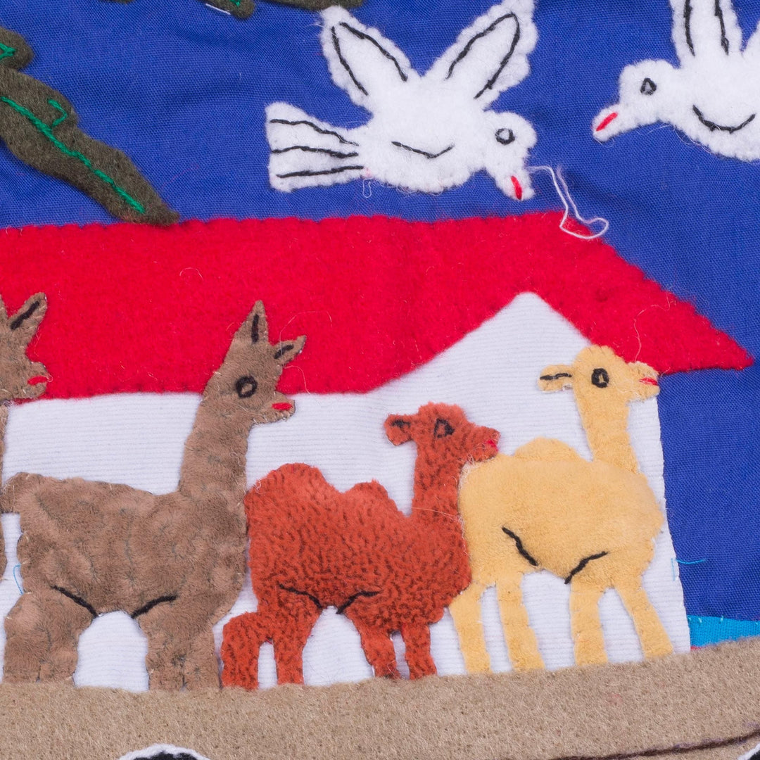 Noah's Ark Cotton Applique Christmas Stocking from Peru - Noah's Ark