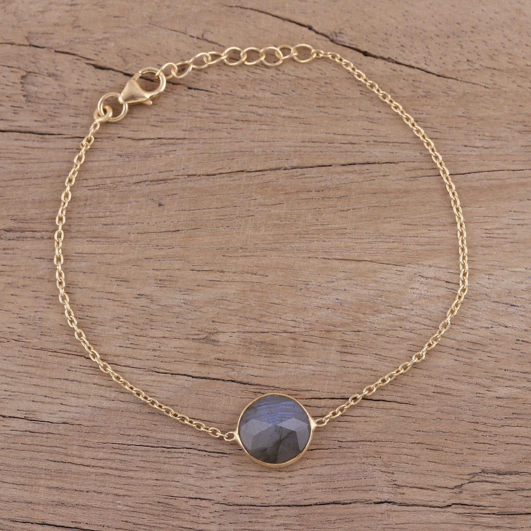 Handmade Vermeil Labradorite Pendant Bracelet - Mesmerizing Night