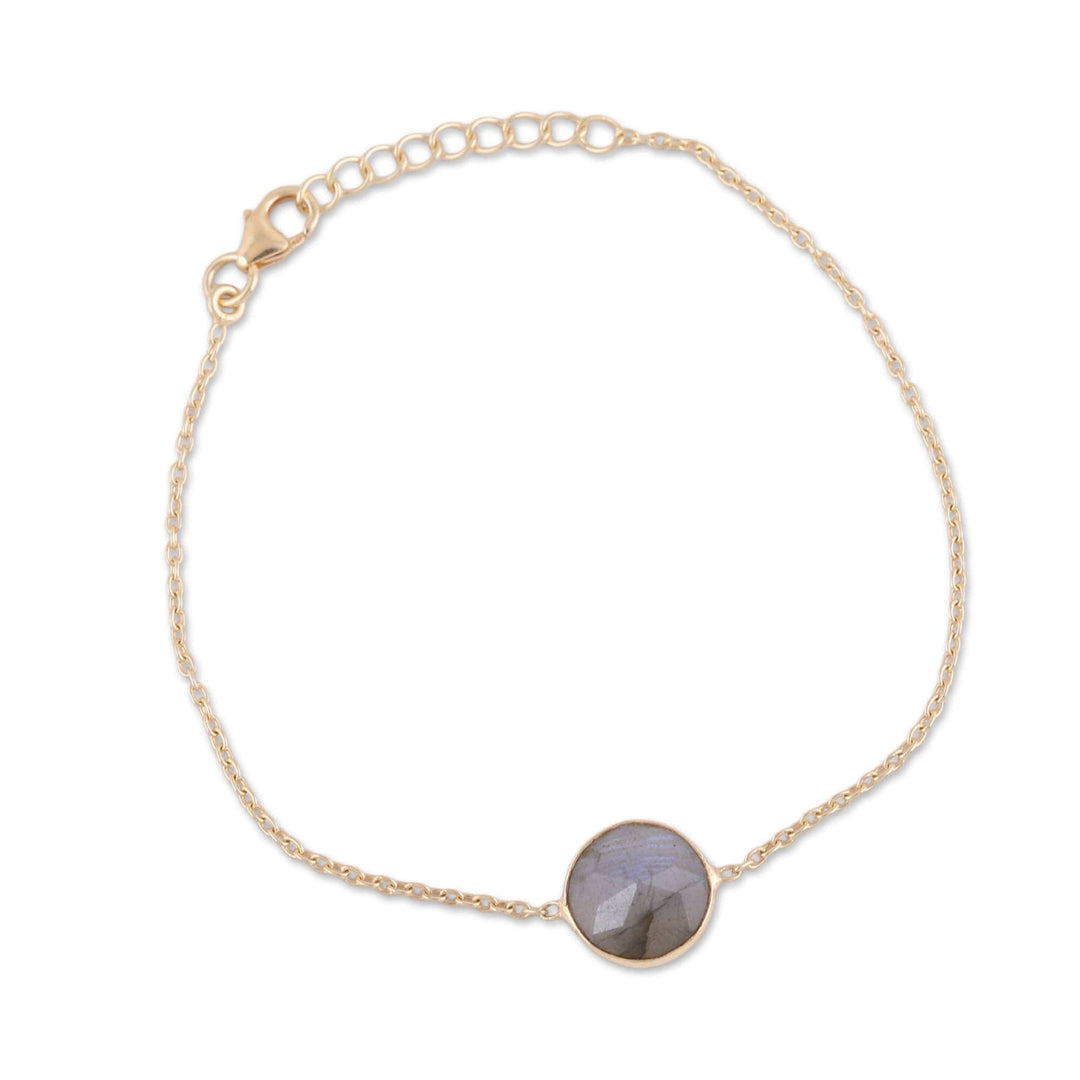 Handmade Vermeil Labradorite Pendant Bracelet - Mesmerizing Night