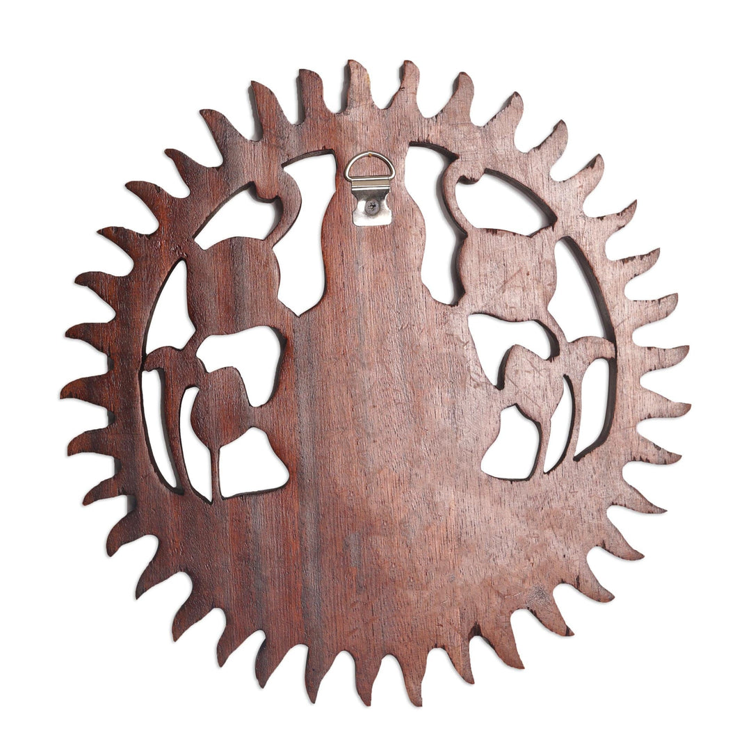 Hand Carved Suar Wood Kwan Im Wall Panel - Meditating Kwan Im