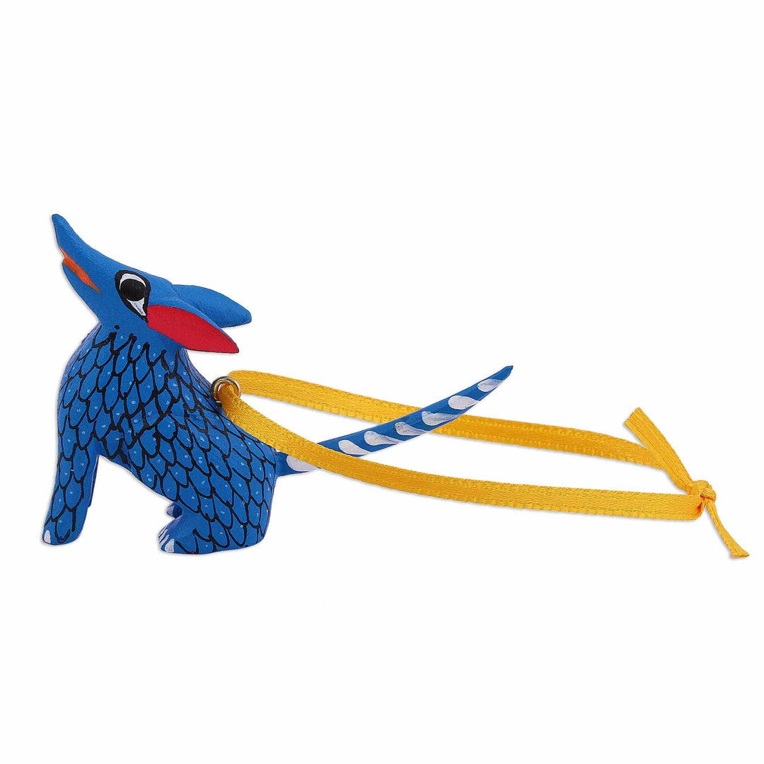 Wood Alebrije Coyote Ornaments (Set of 5) from Mexico - Sweet Coyotes