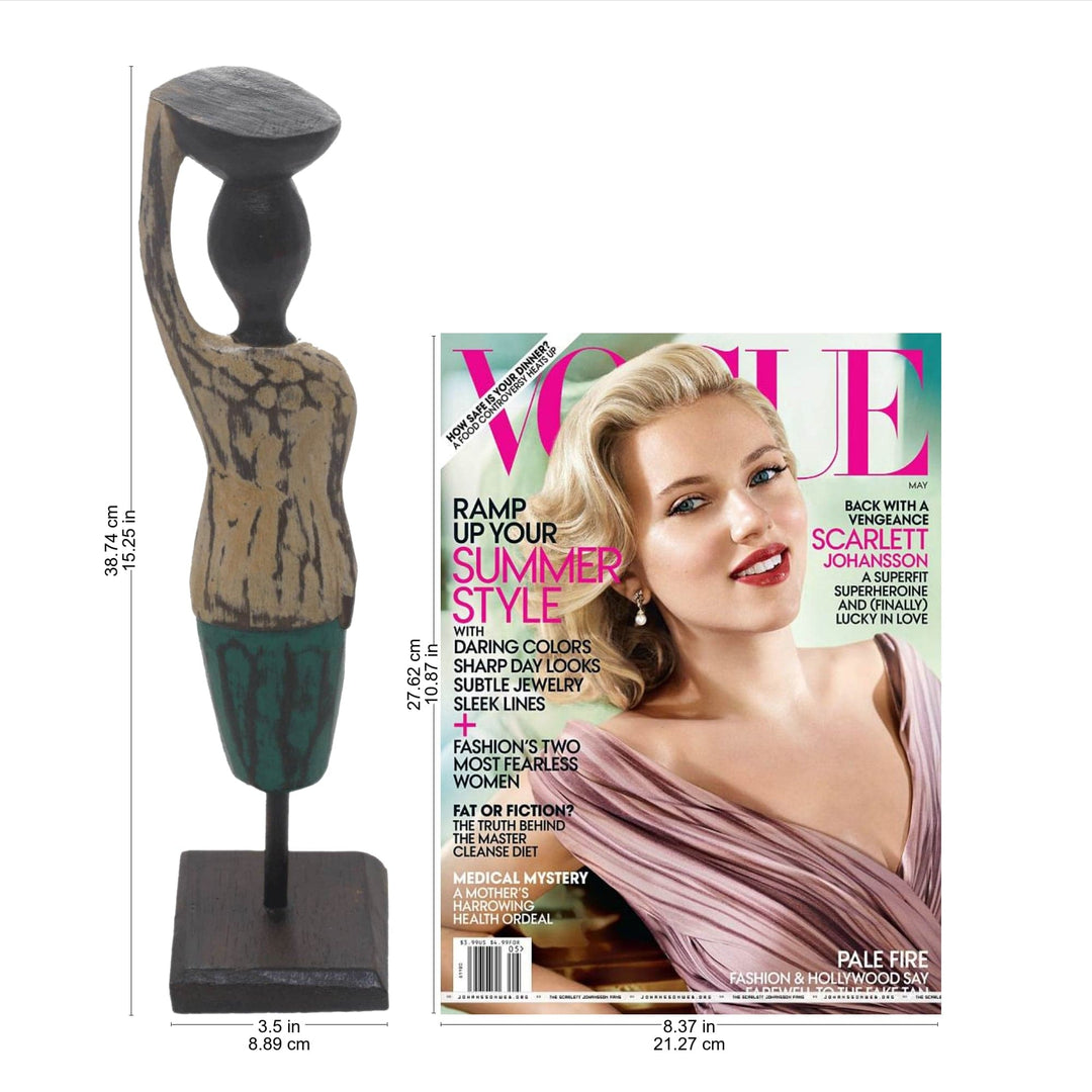 Hand Carved Albesia Wood Abstract Woman Statuette from Bali - Bali Endeavor