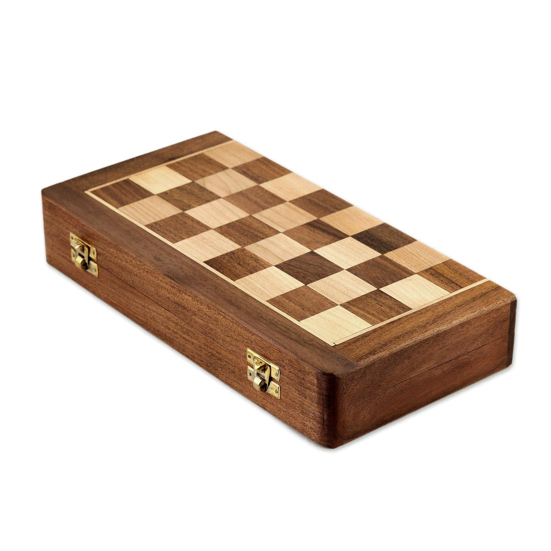 Acacia and Kadam Wood Chess Set with Playing Pieces - Royal Delight