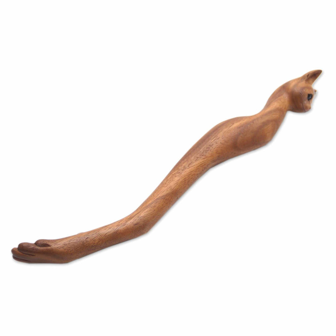 Cat Paw Wood Back Scratcher Hand Carved in Bali - Kitty Comfort in Natural