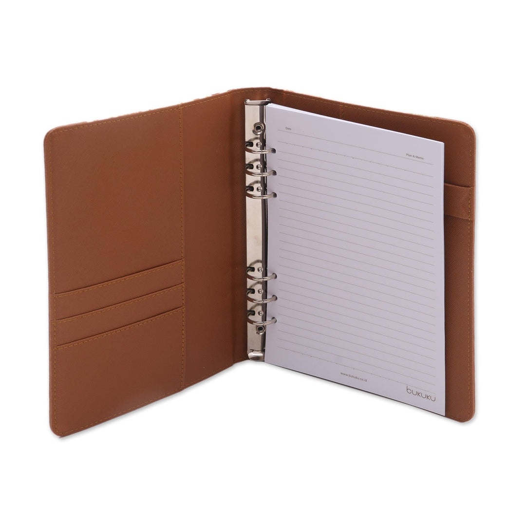 Handmade Faux Leather Planner in Brown from Indonesia - Reef-Side Writer