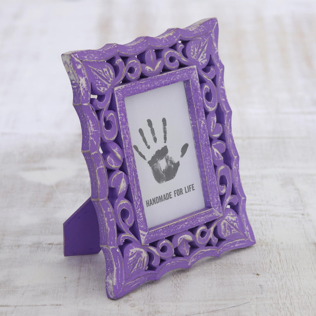 Lilac Purple Shabby Chic Mango Wood Photo Frame 4x6 Inch - Purple Bliss