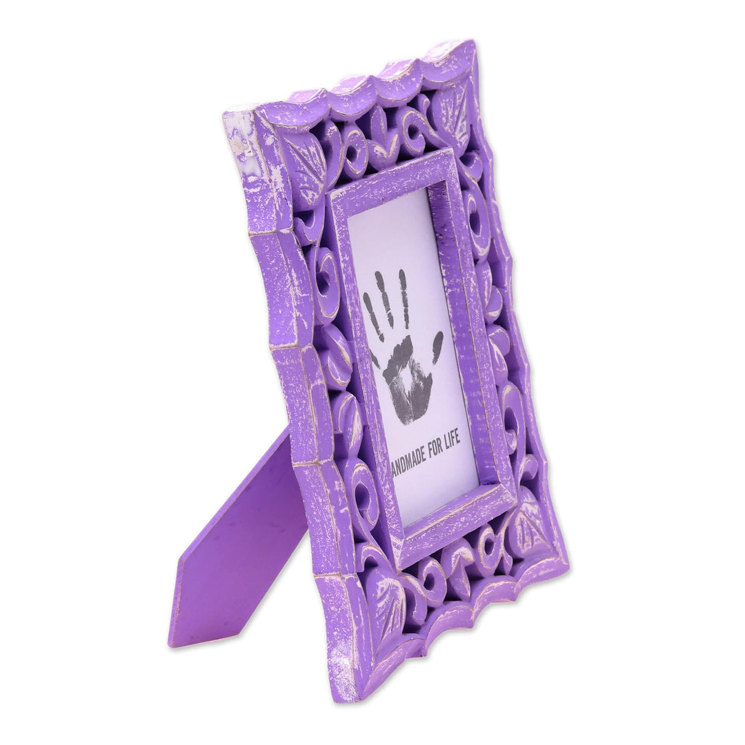 Lilac Purple Shabby Chic Mango Wood Photo Frame 4x6 Inch - Purple Bliss