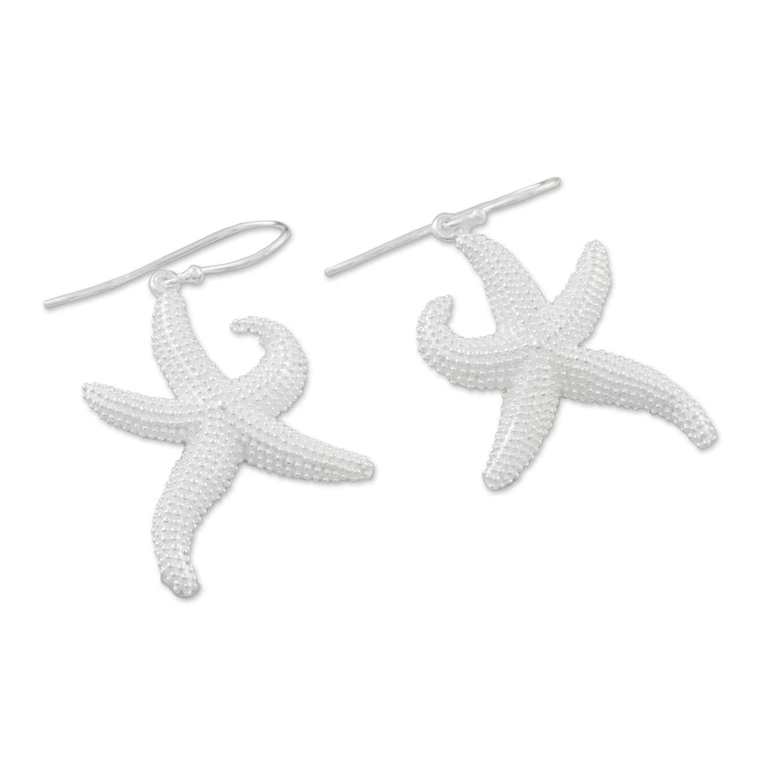 Sterling Silver Starfish Dangle Earrings from Thailand - Dancing Starfish