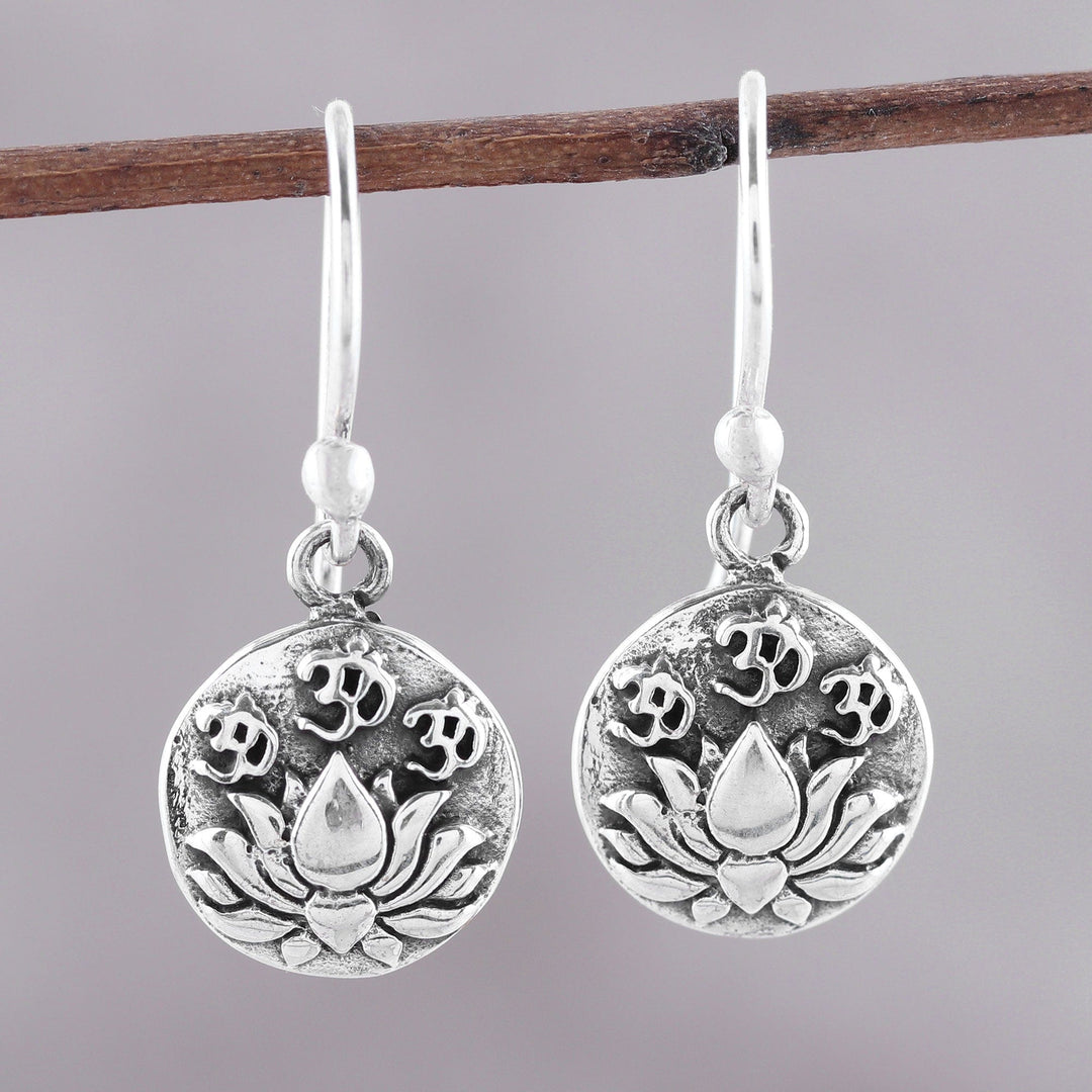 Sterling Silver Lotus Dangle Earrings - Divine Lotus
