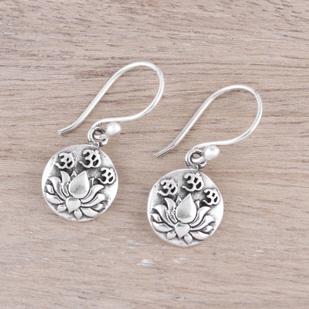 Sterling Silver Lotus Dangle Earrings - Divine Lotus
