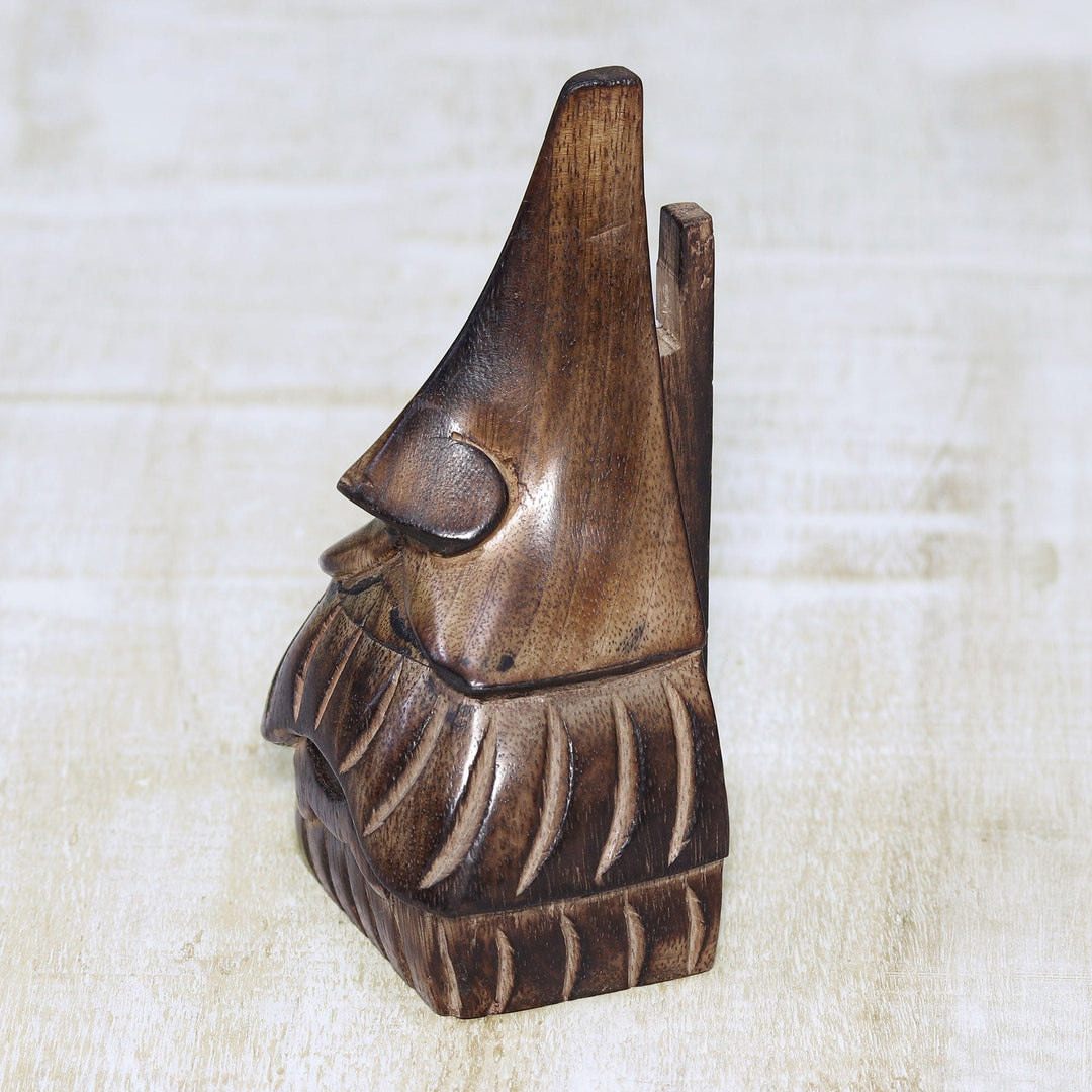 Whimsical Mustached Face Mango Wood Eyeglasses Holder - Mustachio