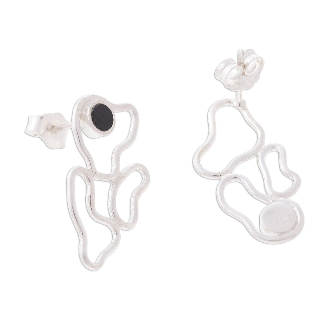 Modern Onyx Drop Earrings Crafted in Peru - Shifting Continents