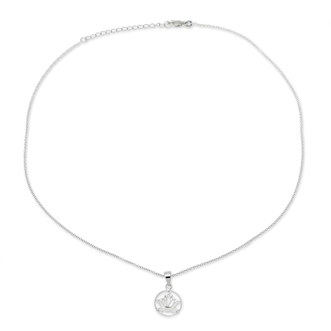 Handcrafted Sterling Silver Lotus Bloom Pendant Necklace - Lotus in Bloom