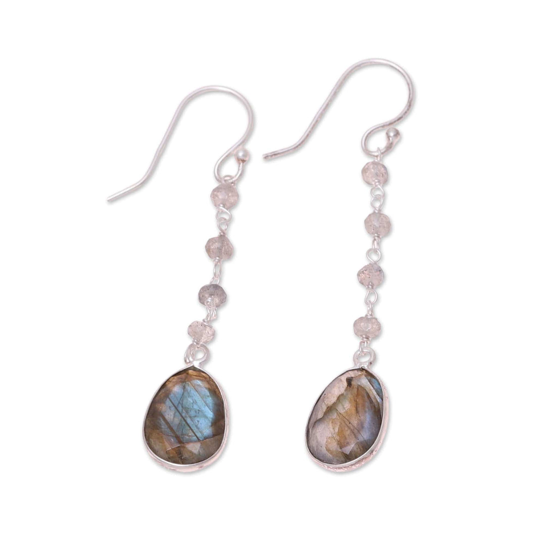 10-Carat Labradorite Dangle Earrings - Raining Drops