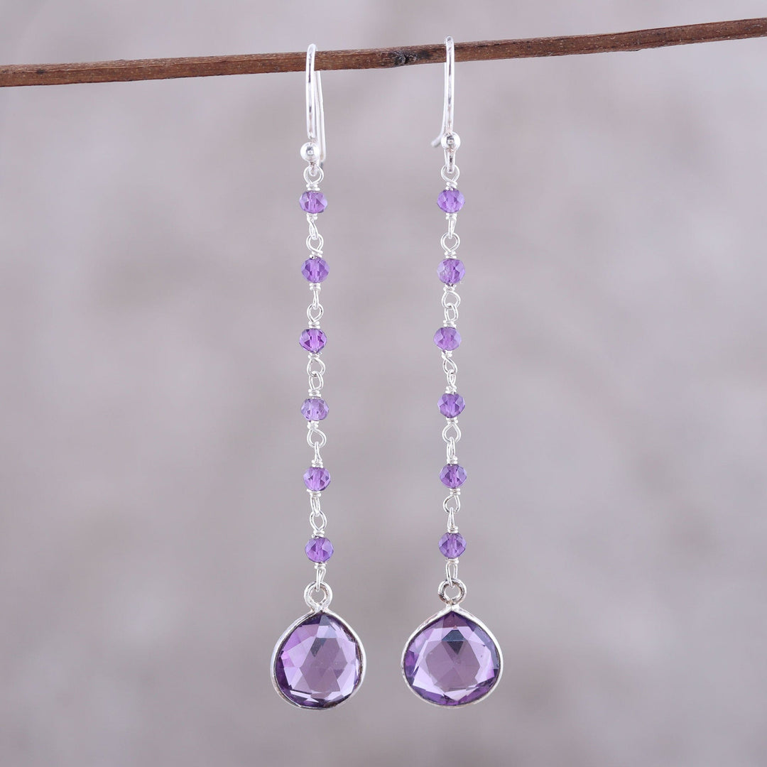 8-Carat Amethyst Dangle Earrings - Morning Drops