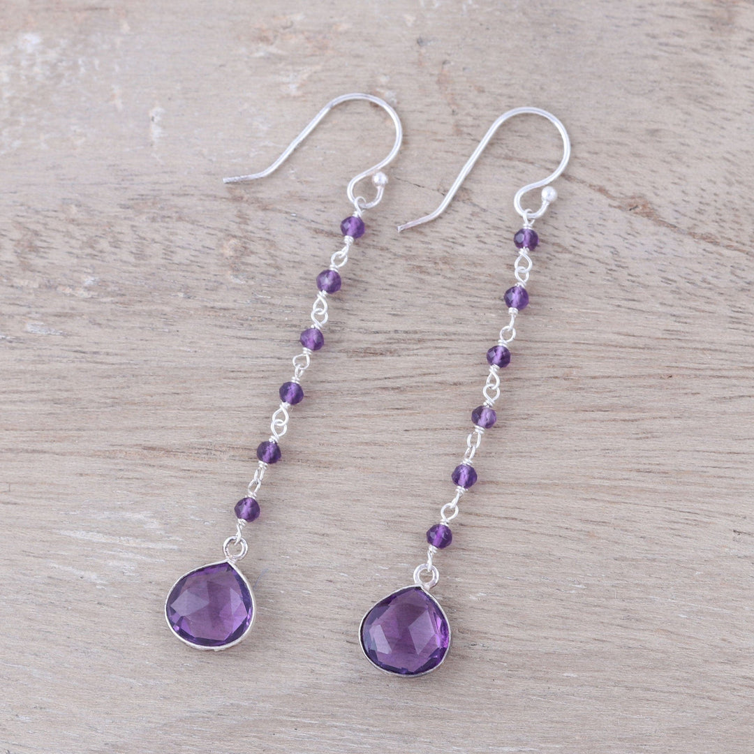 8-Carat Amethyst Dangle Earrings - Morning Drops