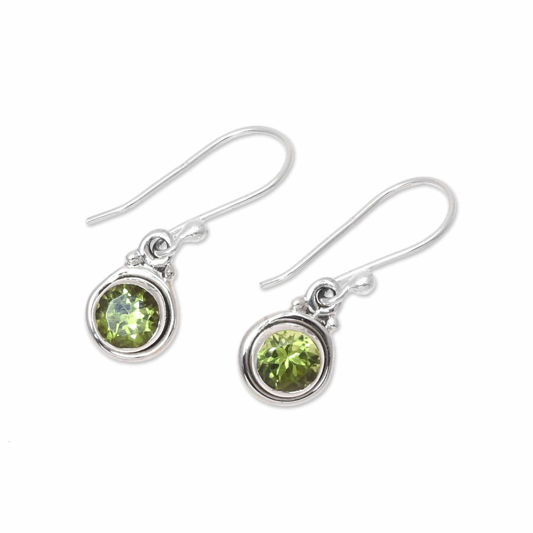 4.5-Carat Peridot Dangle Earrings from India - Glistening Circles