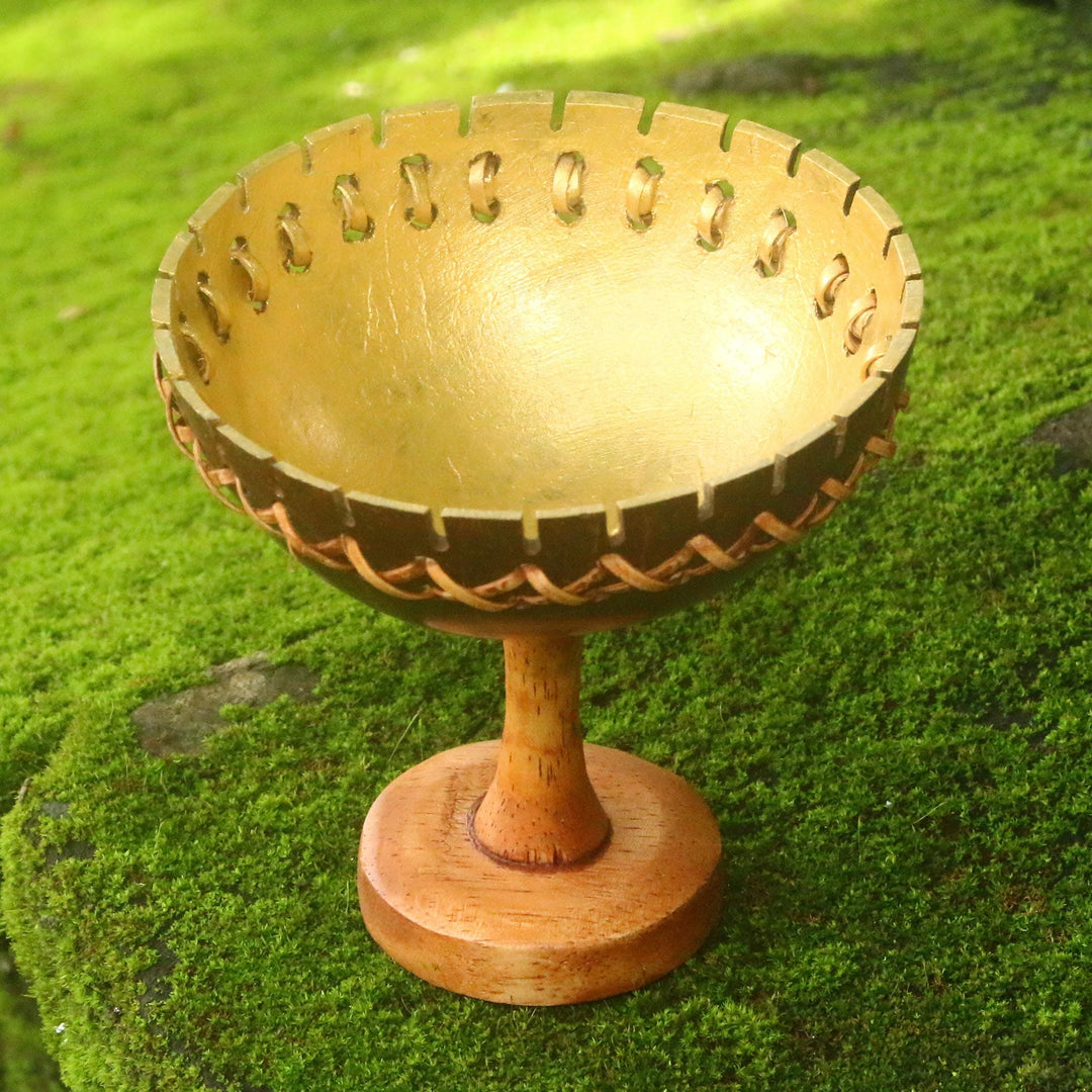 Coconut Shell Jewelry Stand Crafted in Bali - Personal Treasure