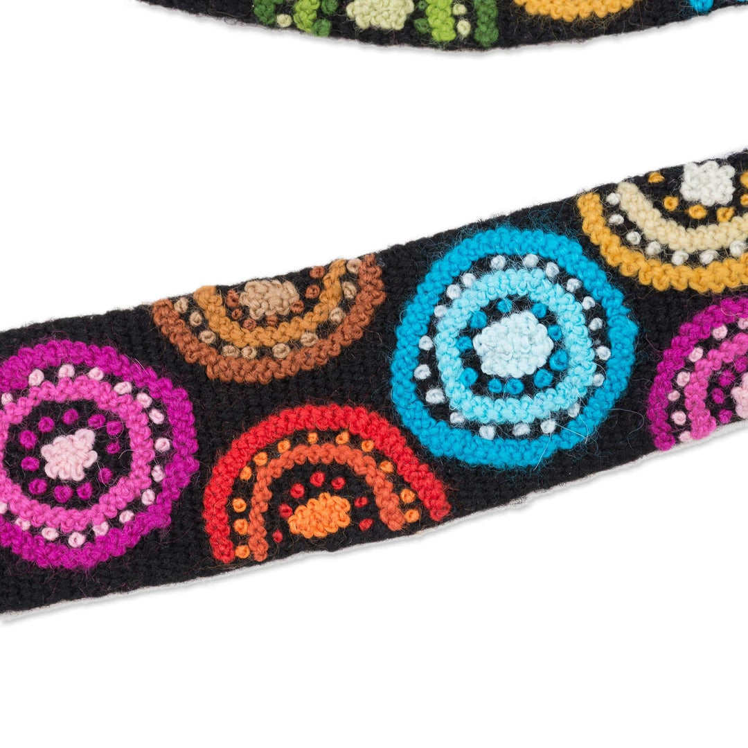 Multicolored Embroidered Wool Belt from Peru - Andean Multicolor