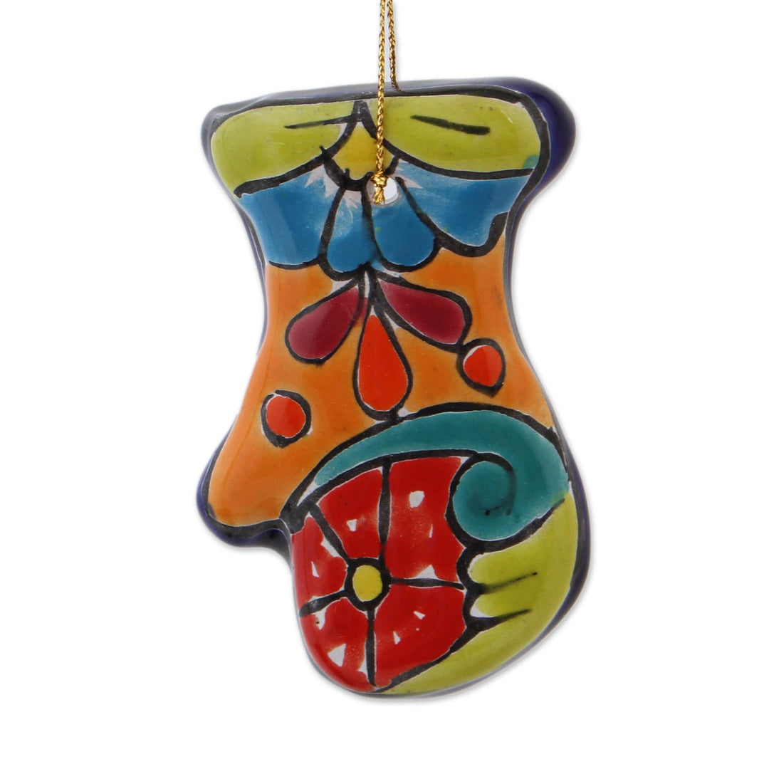 Talavera Ceramic Mitten Ornaments from Mexico (Pair) - Talavera Mittens
