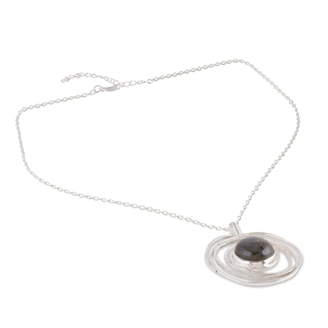 Modern Labradorite Pendant Necklace from India - Galactic Beauty